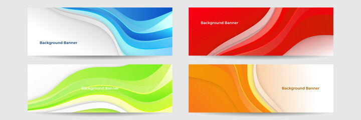 Fototapeta premium Collection of colorful banner template. Abstract web banner design. Header, landing page web design elements. abstract horizontal web banner design template backgrounds