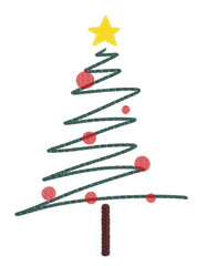 背景素材　手描きのクリスマスツリー