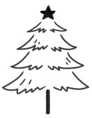 Fototapeta premium 背景素材 手描きのクリスマスツリー