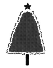 背景素材　手描きのクリスマスツリー