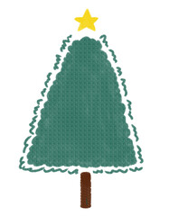 背景素材　手描きのクリスマスツリー