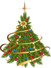 A series of illustrations with branches of a Christmas tree, Christmas tree. Beautiful illustration with creative design for poster, banner, postcard in classic colors for Christmas. Vector