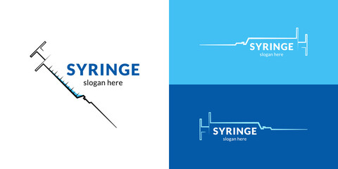 Stylish syringe logo