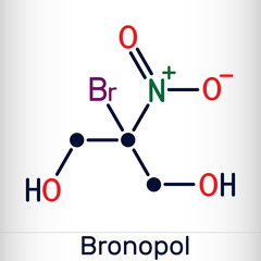 Bronopol molecule. It is preservative, is used as a microbicide or microbiostat. Skeletal chemical formula
