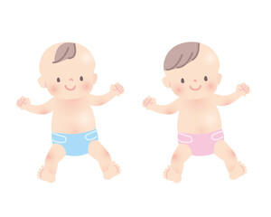 笑顔の赤ちゃんのイラスト素材