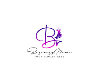 Colorful BR Logo, Fashion br b r Logo Letter Design For Clothing, Apparel Fashion Shop