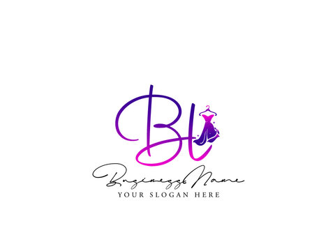 Colorful BL Logo, Fashion bl b l Logo Letter Design For Clothing, Apparel Fashion Shop