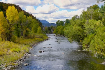 Foto op Canvas Yampa River flowing through Steamboat Springs Colorado © PT Hamilton
