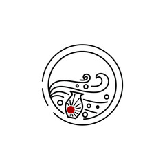 vintage japanese pot in the ocean