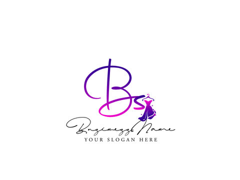 Colorful BS Logo, Fashion bs b s Logo Letter Design For Clothing, Apparel Fashion Shop