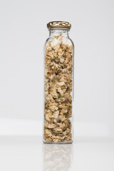 꽃차,건강,건조,누끼,병,사람없음,스튜디오,실내,오브젝트,유리병,음식,음식재료,주황색