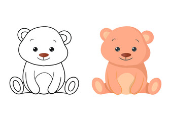 Obraz na płótnie Canvas Children's coloring illustration with bear