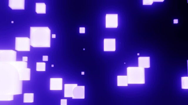 Glowing squares, beautiful background for art project. 3D illustration, animation