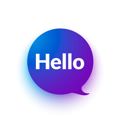 Vector Illustration Colorful Speechbubble With Text Hello