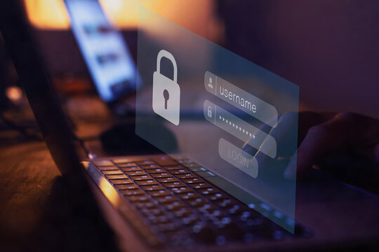 cybersecurity, secured login access, user typing password