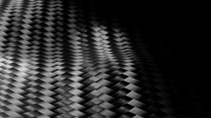 Carbon fiber floor texture background with fluctuating waves.