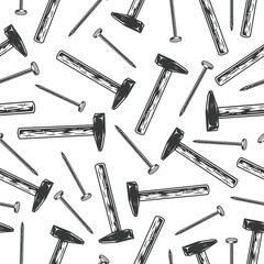 Carpenter tools vintage seamless pattern