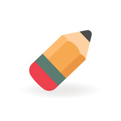 Pencil icon. Vector colorful illustration in flat style.