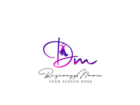 Fashion DM Logo, Modern dm d m Logo Letter Vector and Illustration For Clothing, Apparel Fashion Brand