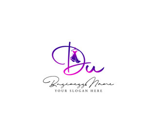 Fashion DU Logo, Modern du d u Logo Letter Vector and Illustration For Clothing, Apparel Fashion Brand - obrazy, fototapety, plakaty