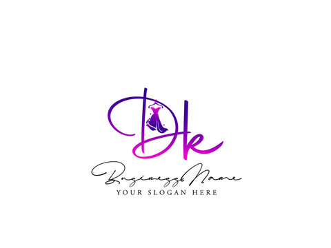 Fashion DK Logo, Modern dk d k Logo Letter Vector For Clothing, Apparel Fashion Dress Shop