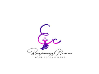 Fashion EC Logo, Modern ec e c Logo Letter Vector For Clothing, Apparel Fashion Dress Shop - obrazy, fototapety, plakaty