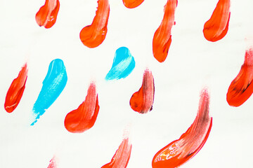 Splash watercolors drops on white background. Abstract colorful for background