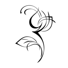 Naklejka premium ornament 2013. stylized flower bud on a short stem with one leaf. graphic decor