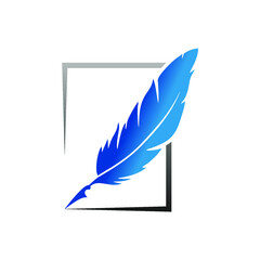 Feather Pen Elegant Logo Template for your company or business
