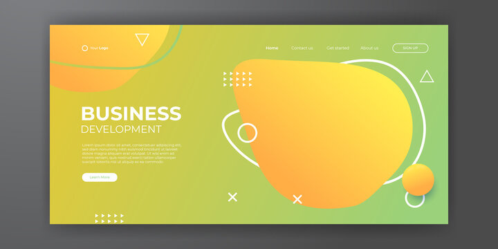 Website template design and landing page line dynamic shapes blue background. Vector illustration for apps development, mobile, ui template