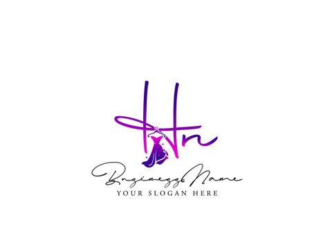 Fashion HN Logo, Modern hn h n Logo Letter Vector For Clothing, Apparel Fashion Dress Shop