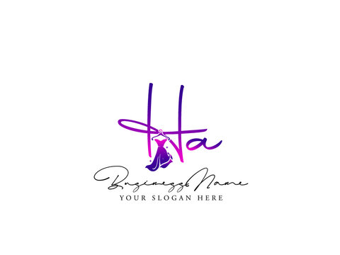 Fashion HA Logo, Modern ha h a Logo Letter Vector For Clothing, Apparel Fashion Dress Shop