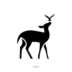 Illustration vector graphic template of deer silhouette logo