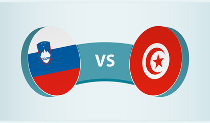 Slovenia versus Tunisia, team sports competition concept.