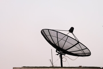 Big Black Satellite Dish isolated