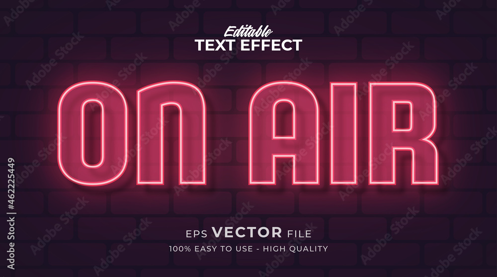 Poster neon light text effect, editable retro and glowing text style