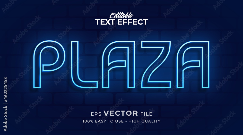 Poster neon light text effect, editable retro and glowing text style