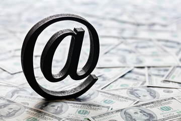 Email symbol on money concept for internet banking and electronic transfer of funds