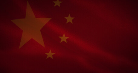 Image of waving flag of china with copy space