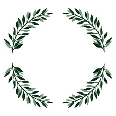 New Year's wreath frame of branches. Decoration for Christmas.