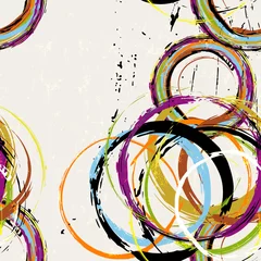 Foto op Canvas seamless abstract background pattern, with circles, paint strokes and splashes © Kirsten Hinte