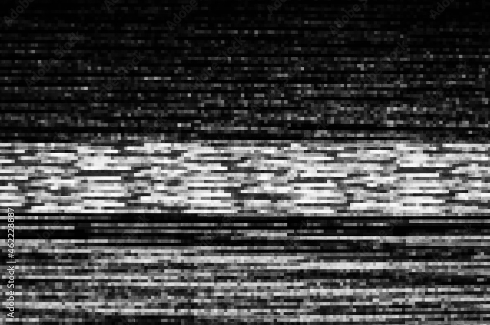 Poster pixel pattern of a digital glitch / abstract black and white pixel pattern background of a digital g