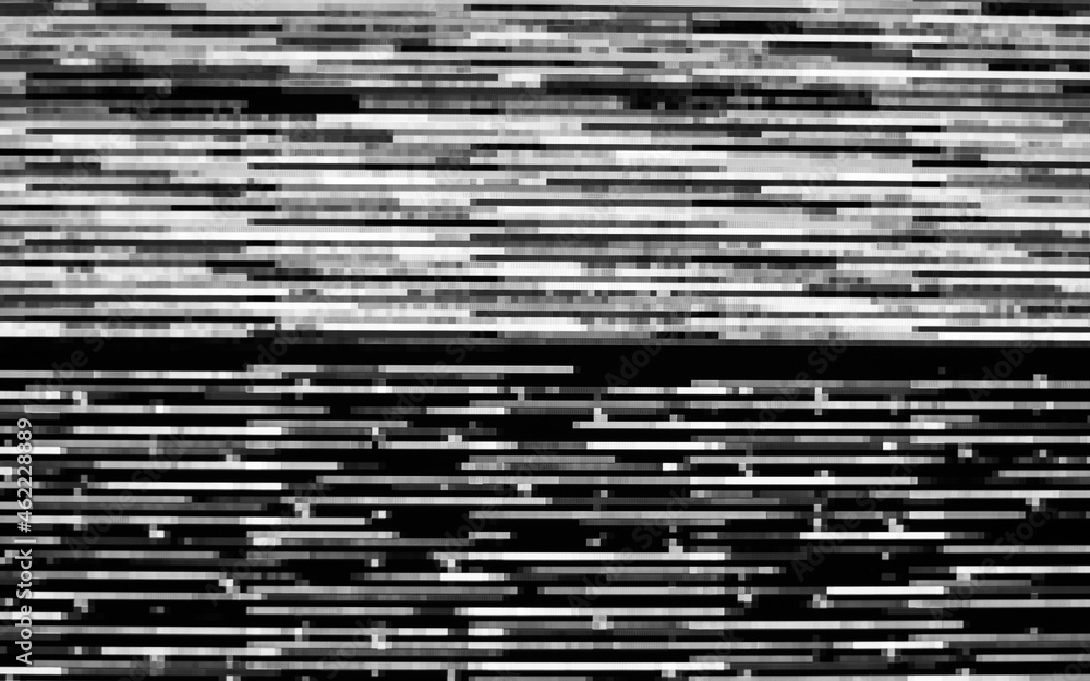 Poster pixel pattern of a digital glitch / abstract black and white pixel pattern background of a digital g