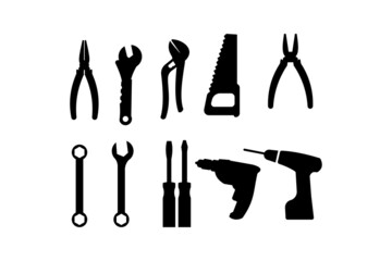 Set isolated icons building stock vector illustration