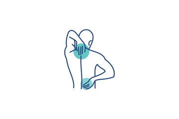back pain treatment logo design vector icon illustration
