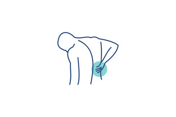 back pain treatment logo design vector icon illustration
