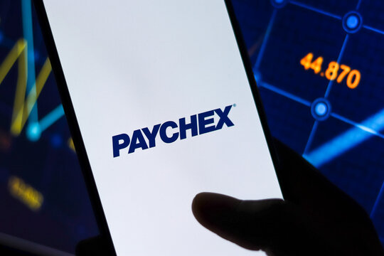 West Bangal, India - October 09, 2021 : Paychex logo on phone screen stock image.