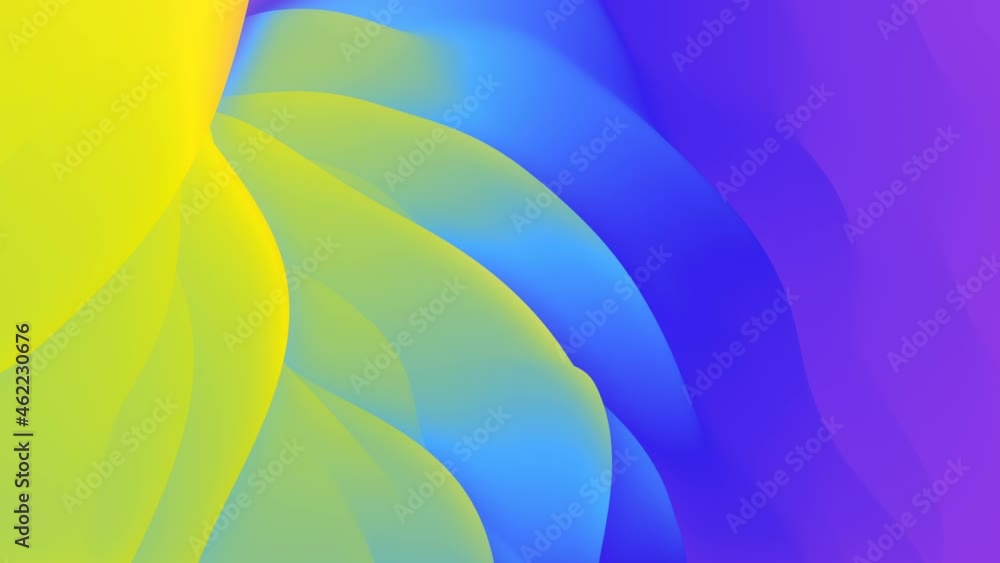 Poster colorful flat curved surface seamless loop animation. 3d rendering hd resolution