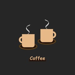 Hot Coffee cup vector illustration.  Tea cup symbols design.  