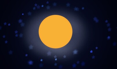 orange moon sky dark night black background illustration